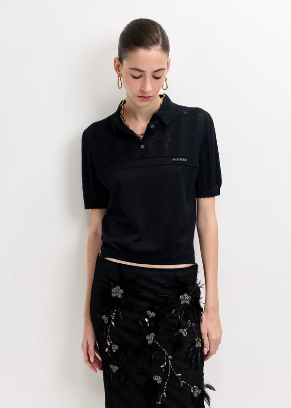 MARNI | Wool-Silk Polo Shirt | Tops